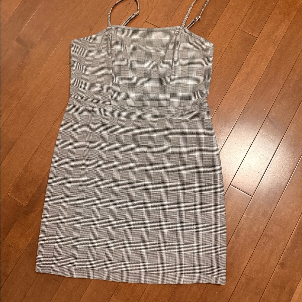 Gray Plaid mini Dress